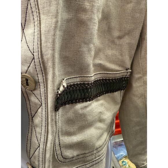 Harve Benard Women’s 6 Beige Linen Blend Jacket - Picture 3 of 5